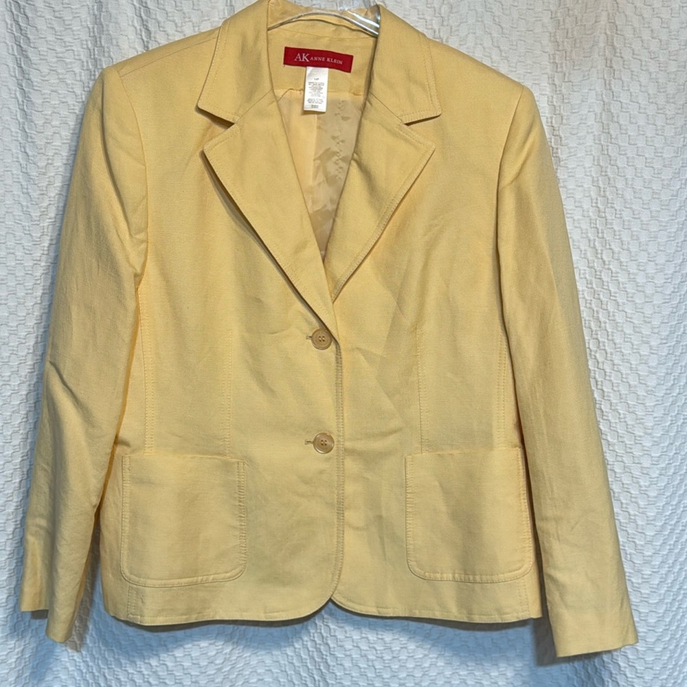 ANNE KLEIN Linen Jacket (NWOT), BEAUTIFUL BUTTER YELLOW